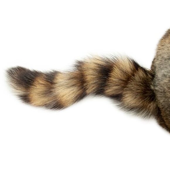 Real Rabbit Fur Winter Hat with Raccoon Tail Unisex Retro Cozy main image 5